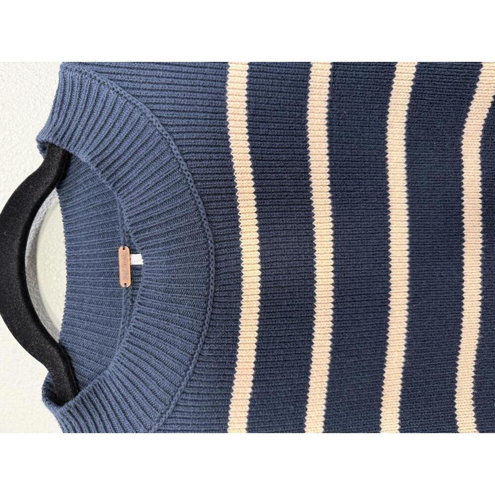 Free People Easy Street Crop Striped Pullover Sweater, Women's XS, Navy Blue - Picture 6 of 7